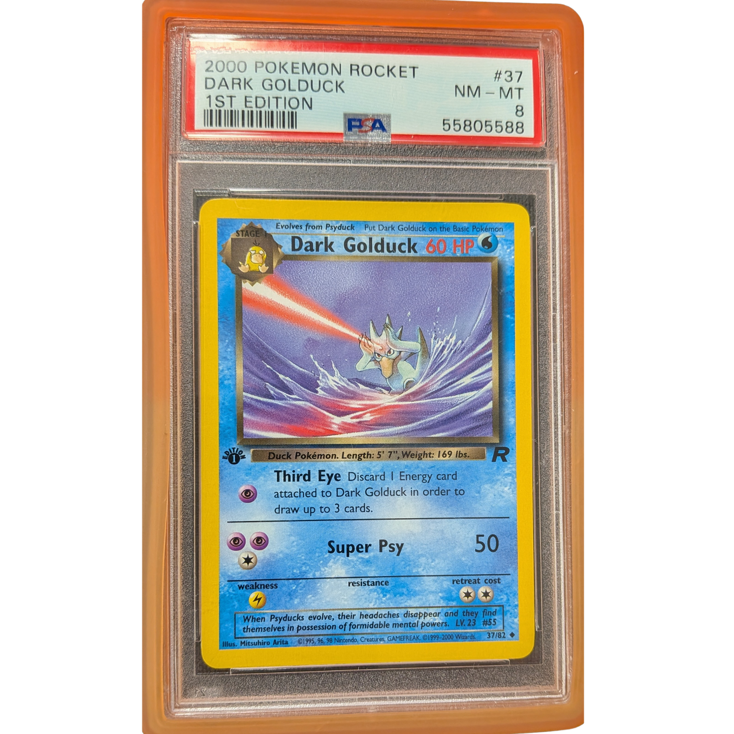 (TR) Dark Golduck 1st Edition #37 PSA 8 NM-MT