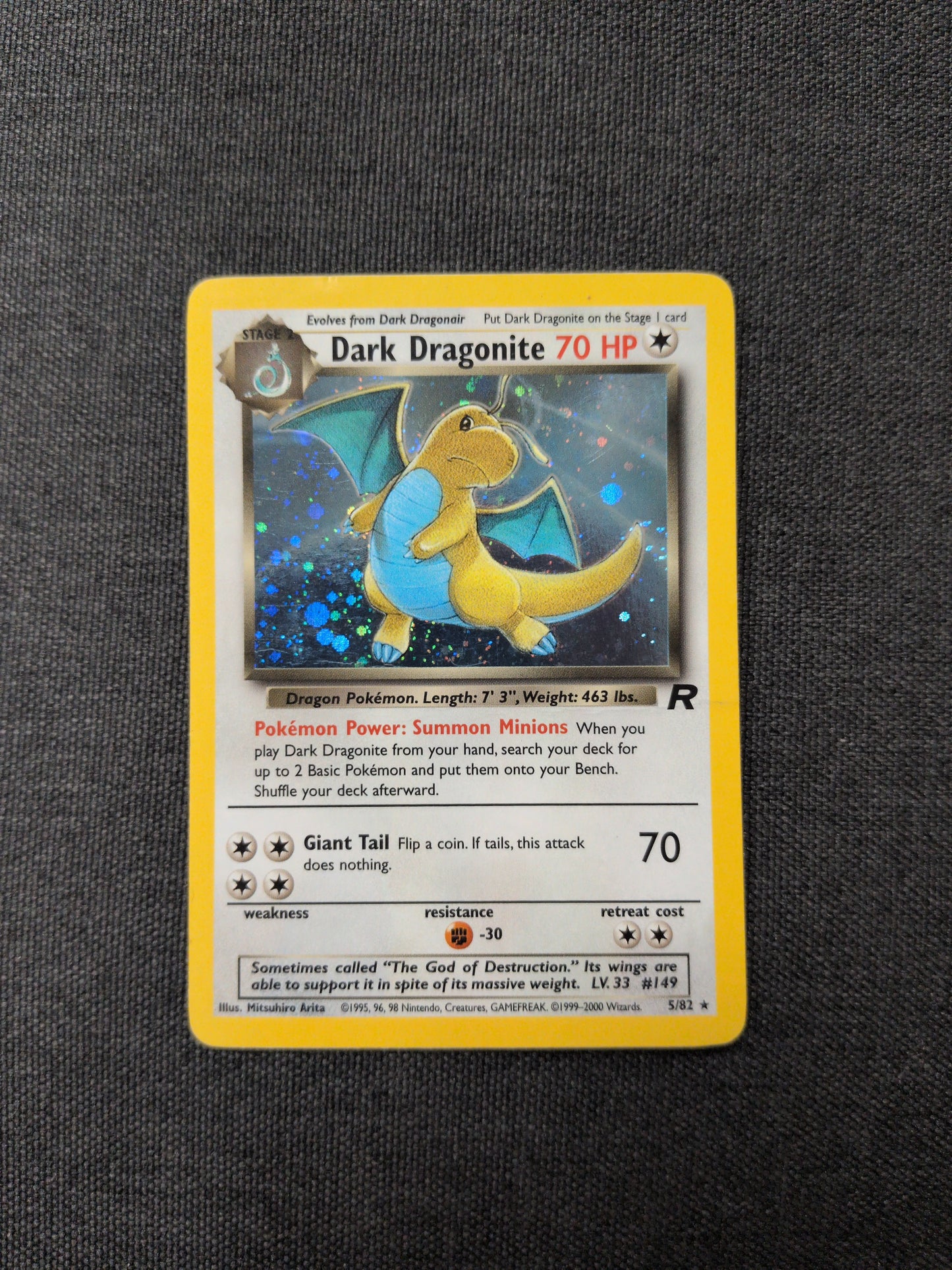 (TR) Dark Dragonite #005 Holofoil DMG