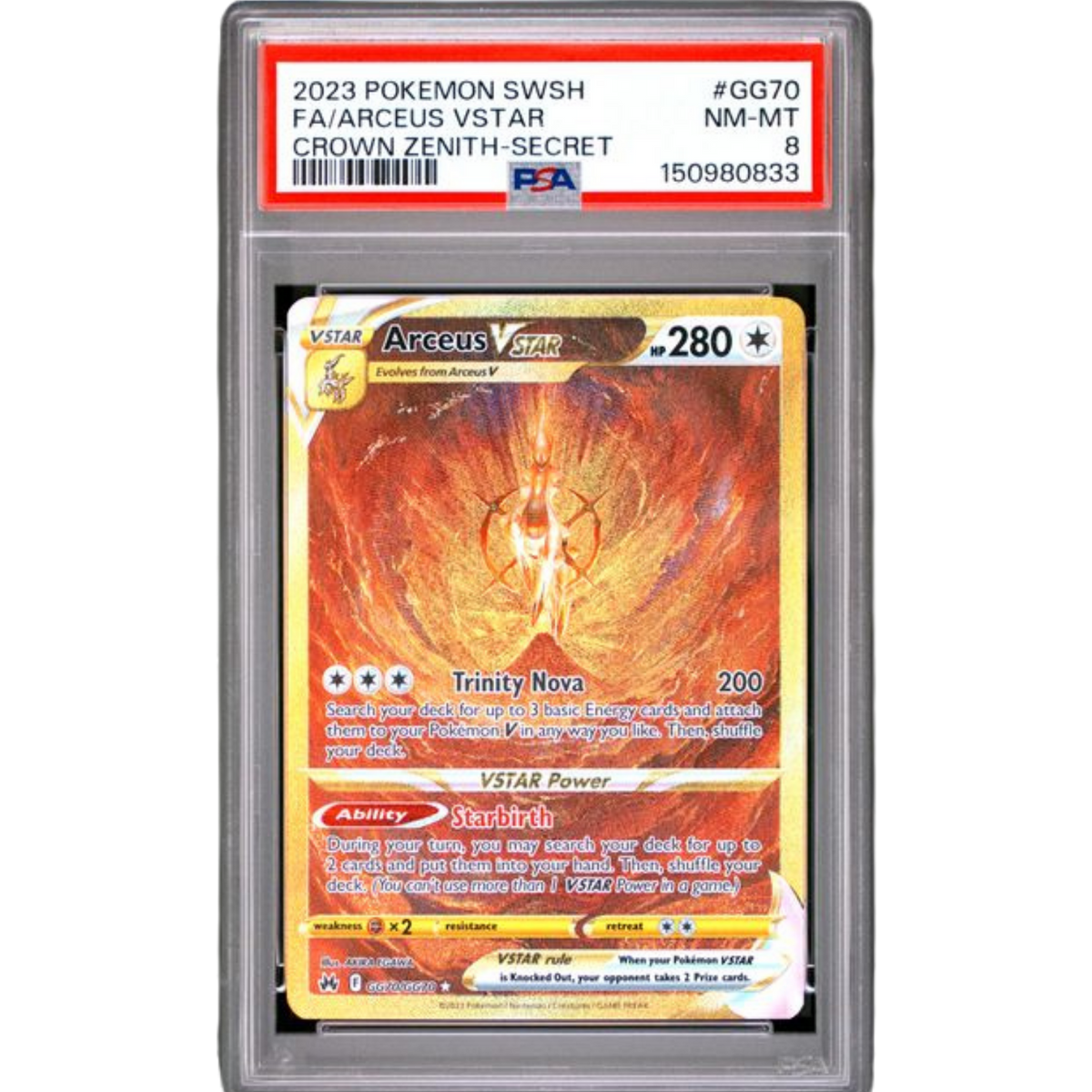 (CRZ:GG) Arceus VSTART Secret GG70 PSA 8