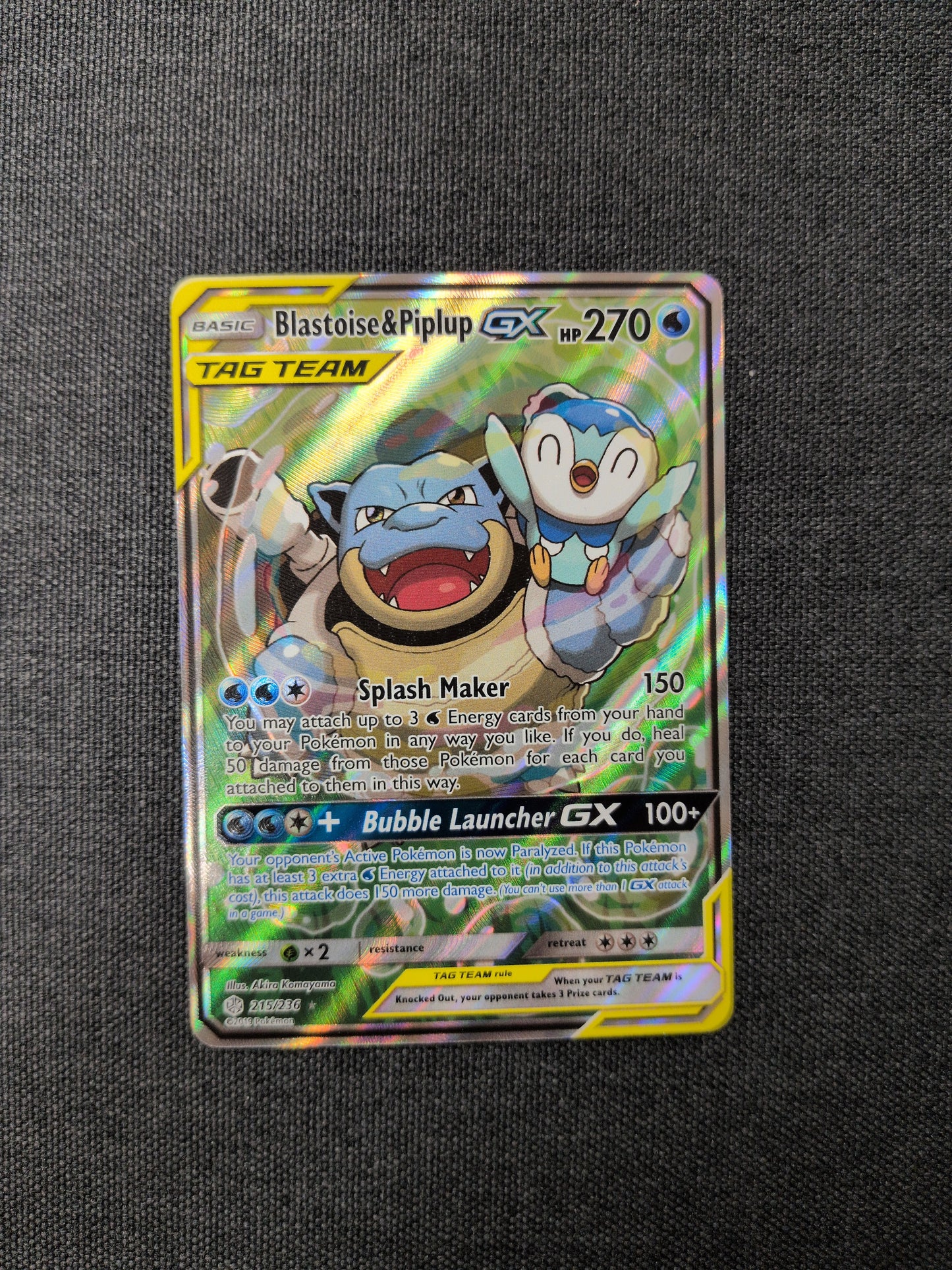 (SM12) Blastoise & Piplup GX #215 NM