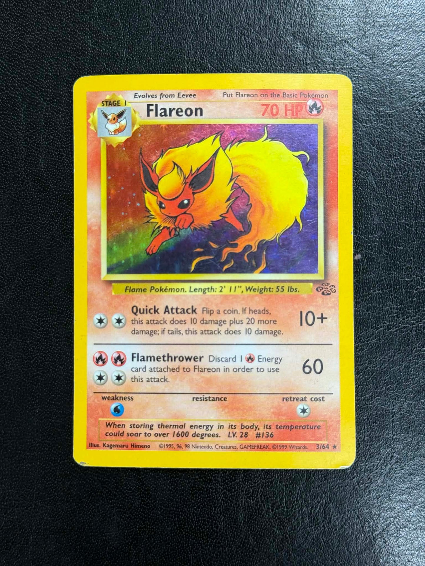 (Jungle) Flareon Holo Unlimited #4 - HP