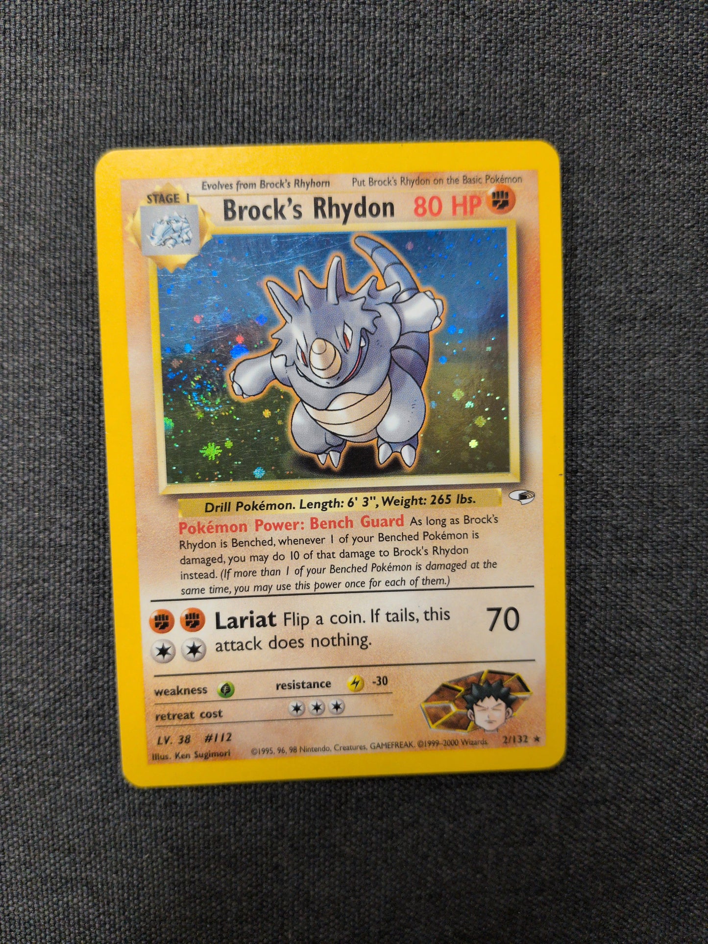 (G1) Brock's Rhydon Holo #002 MP