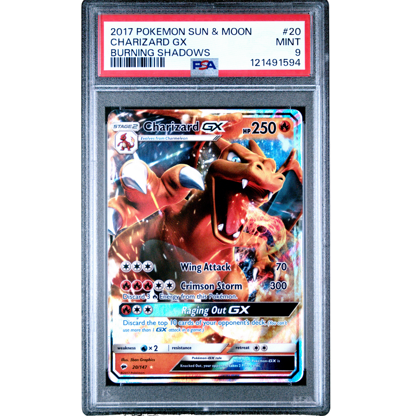 (BS) Charizard GX #020 PSA 9 Mint