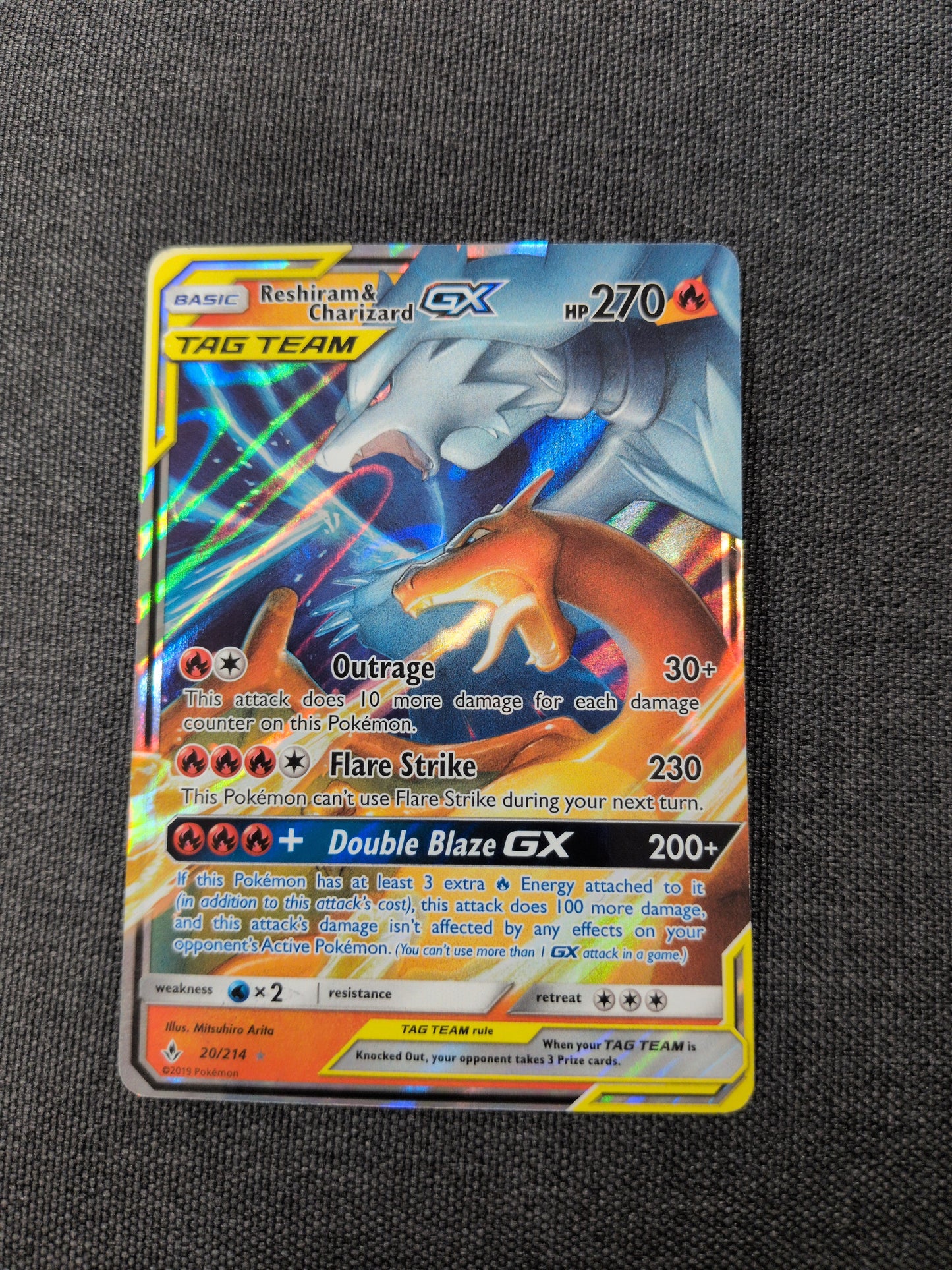 (SM10) Reshiram & Charizard GX #20 DMG