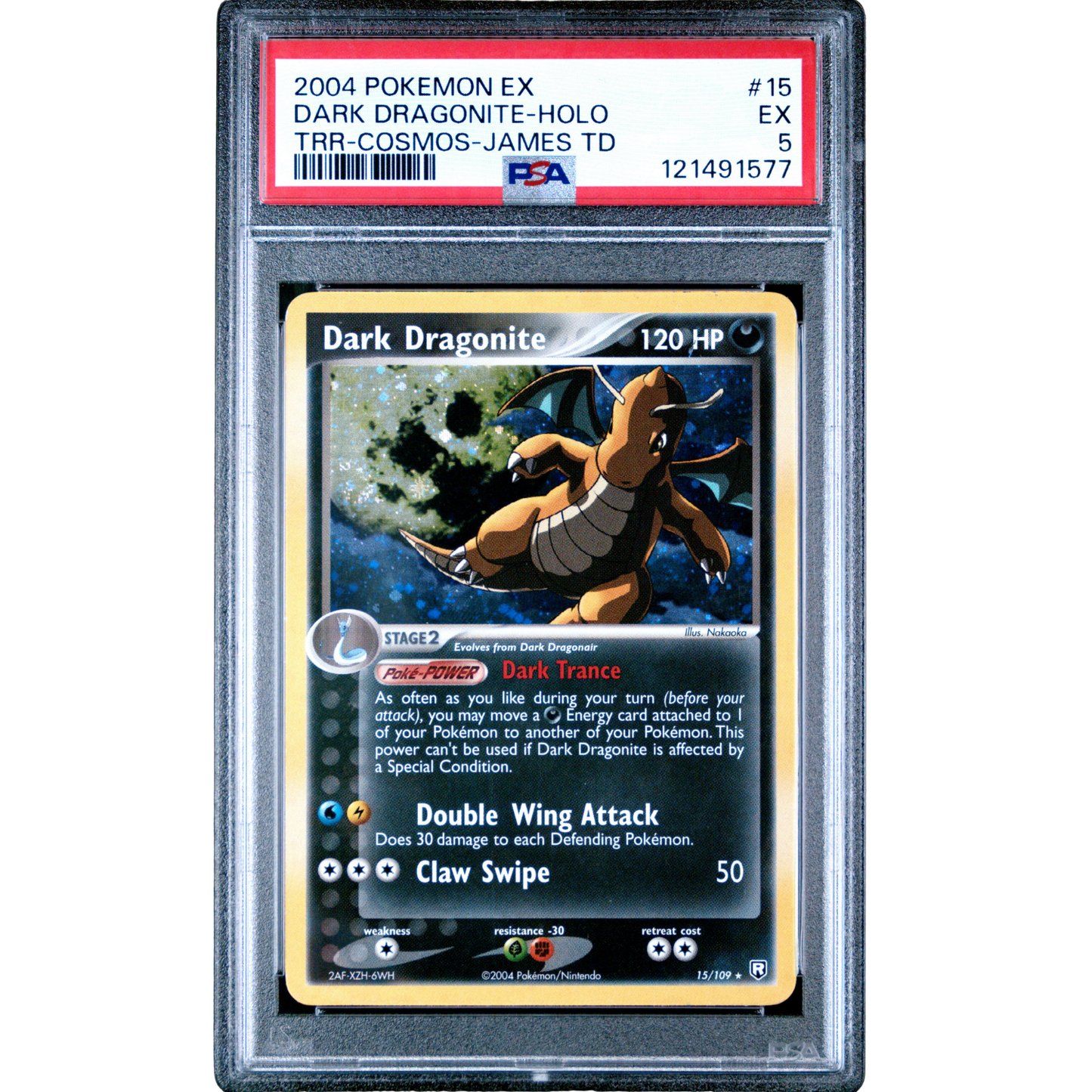 (TRR) Dark Dragonite Cosmos James Deck #015 PSA 5 EX