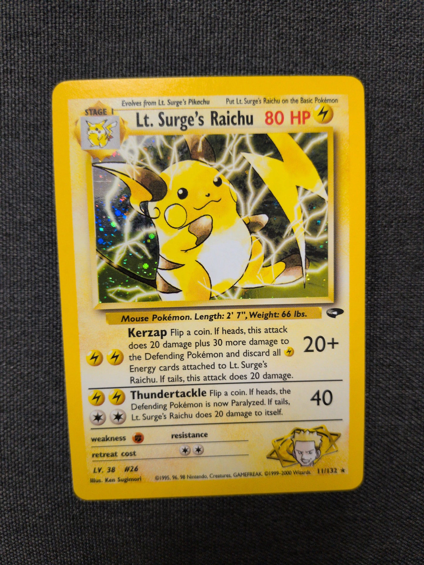 (G2) Lt. Surge's Raichu Holo #11 NM