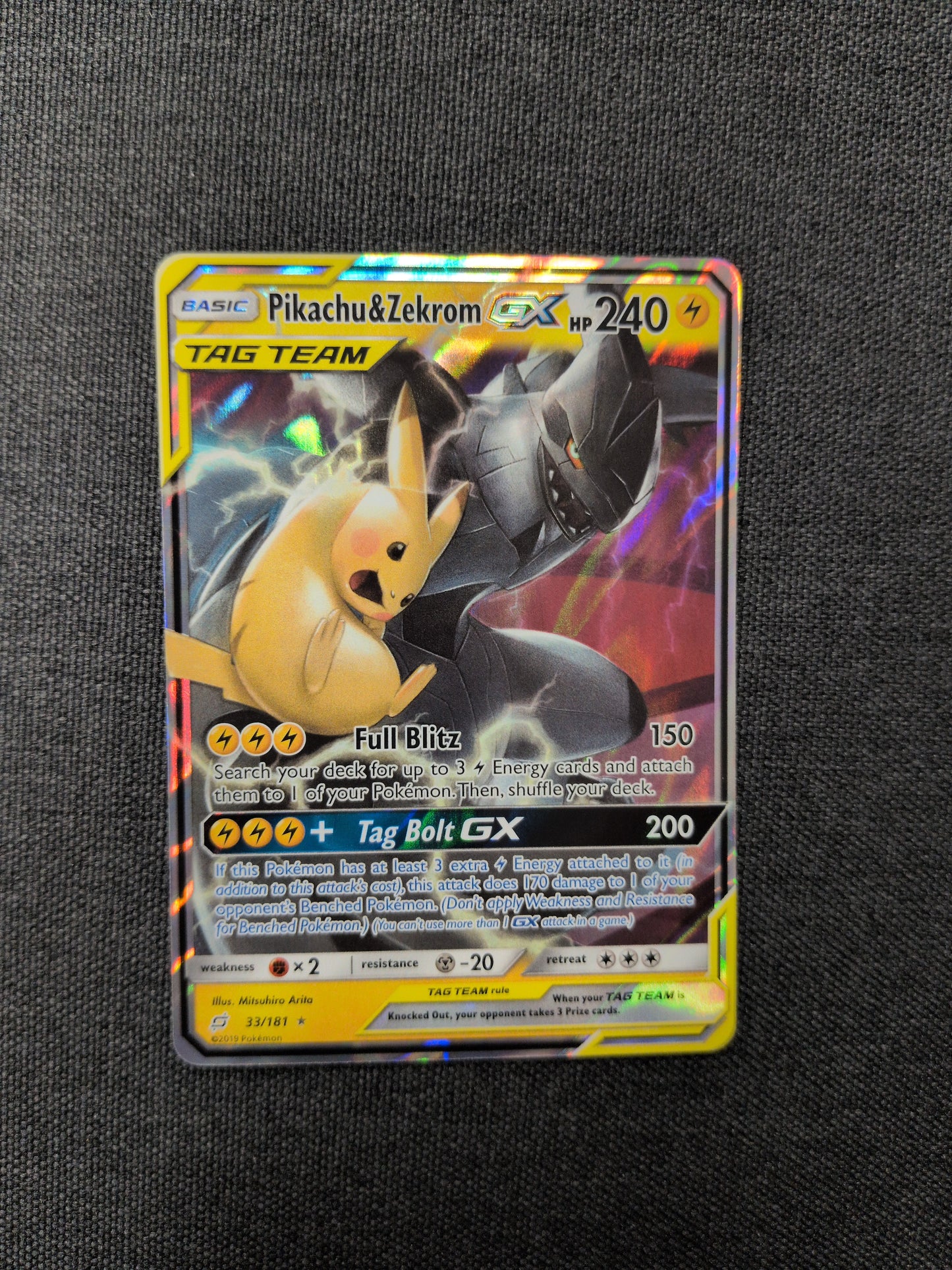 (SM9) Pikachu & Zekrom GX #33 NM
