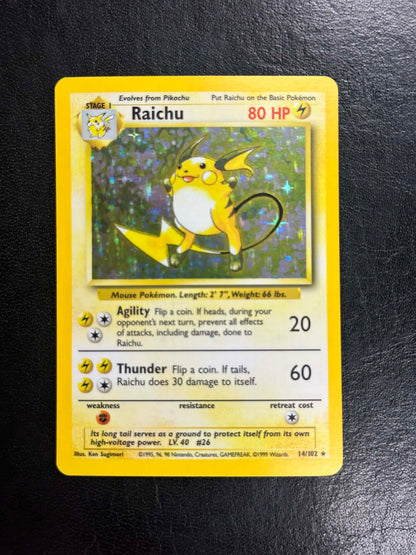 Raichu Holo Base Set #14 - LP