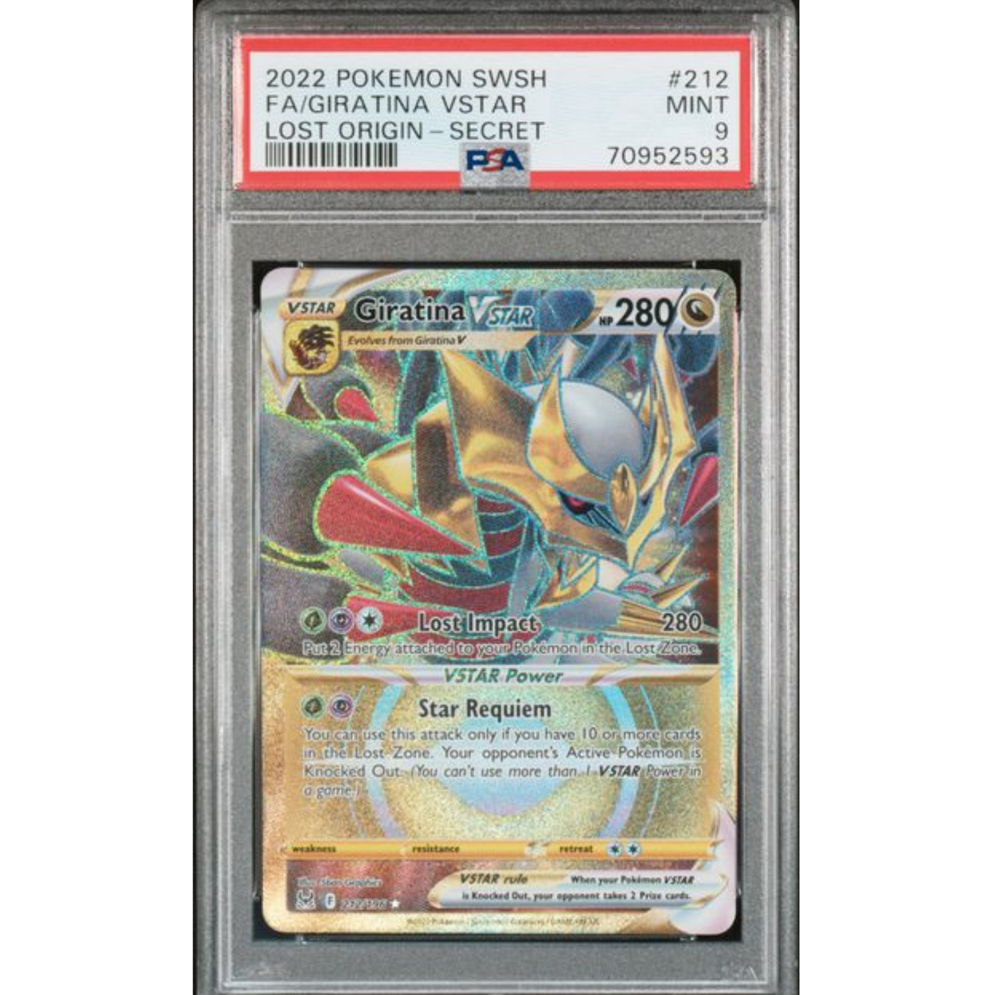 (SWSH11) Giratina VSTAR #212 PSA 9 Mint