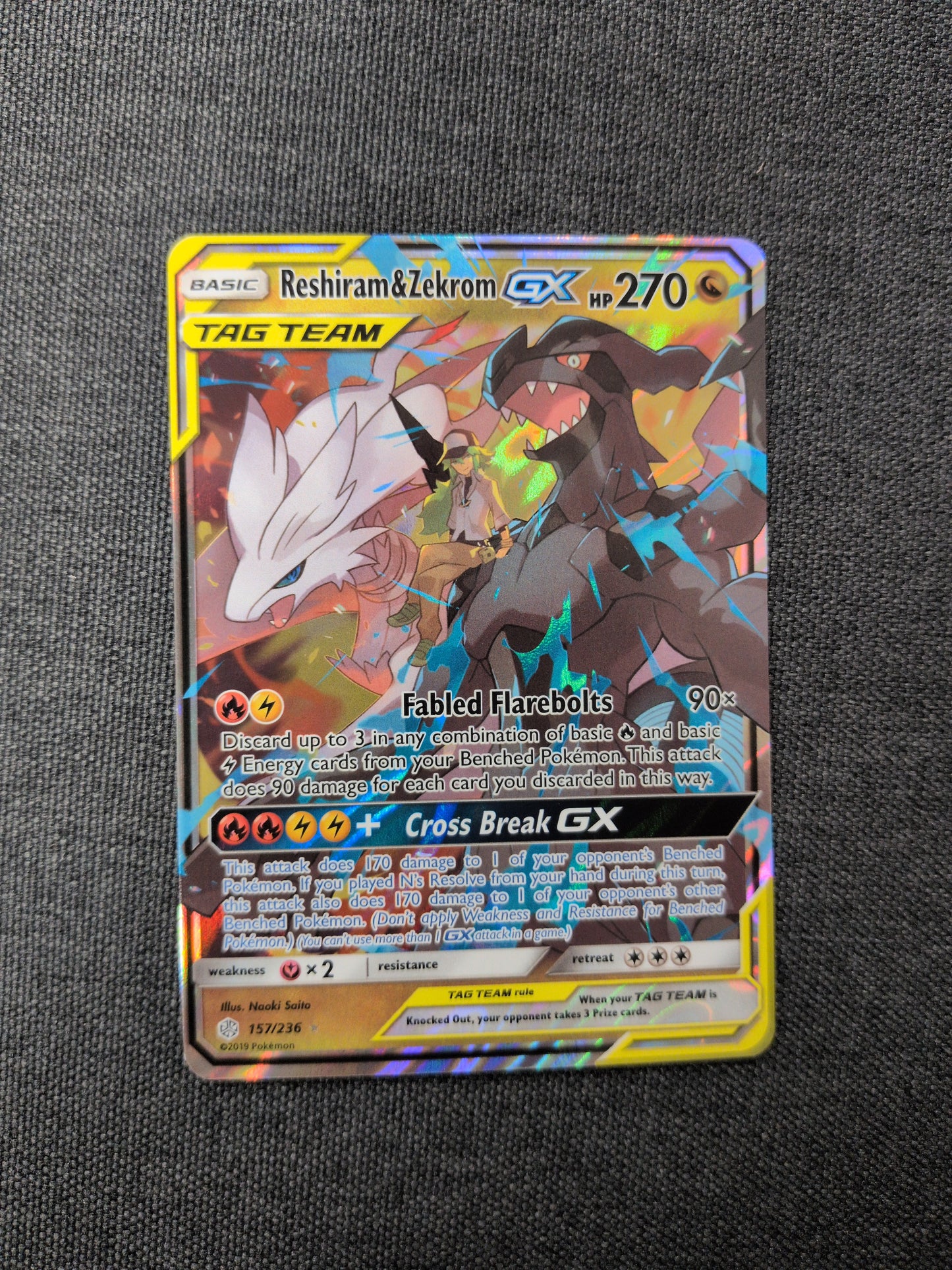 (SM12) Reshiram & Zekrom GX #157 LP
