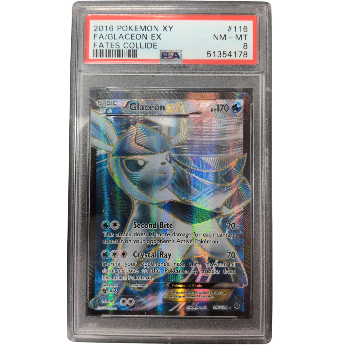 (FCO) Glaceon EX Full Art #116 PSA 8