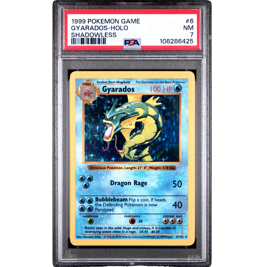 (BS) Gyarados Holo Shadowless #006 PSA 7 NM