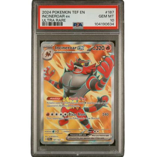 (TEF) Incineroar EX #187 PSA 10 Gem Mint