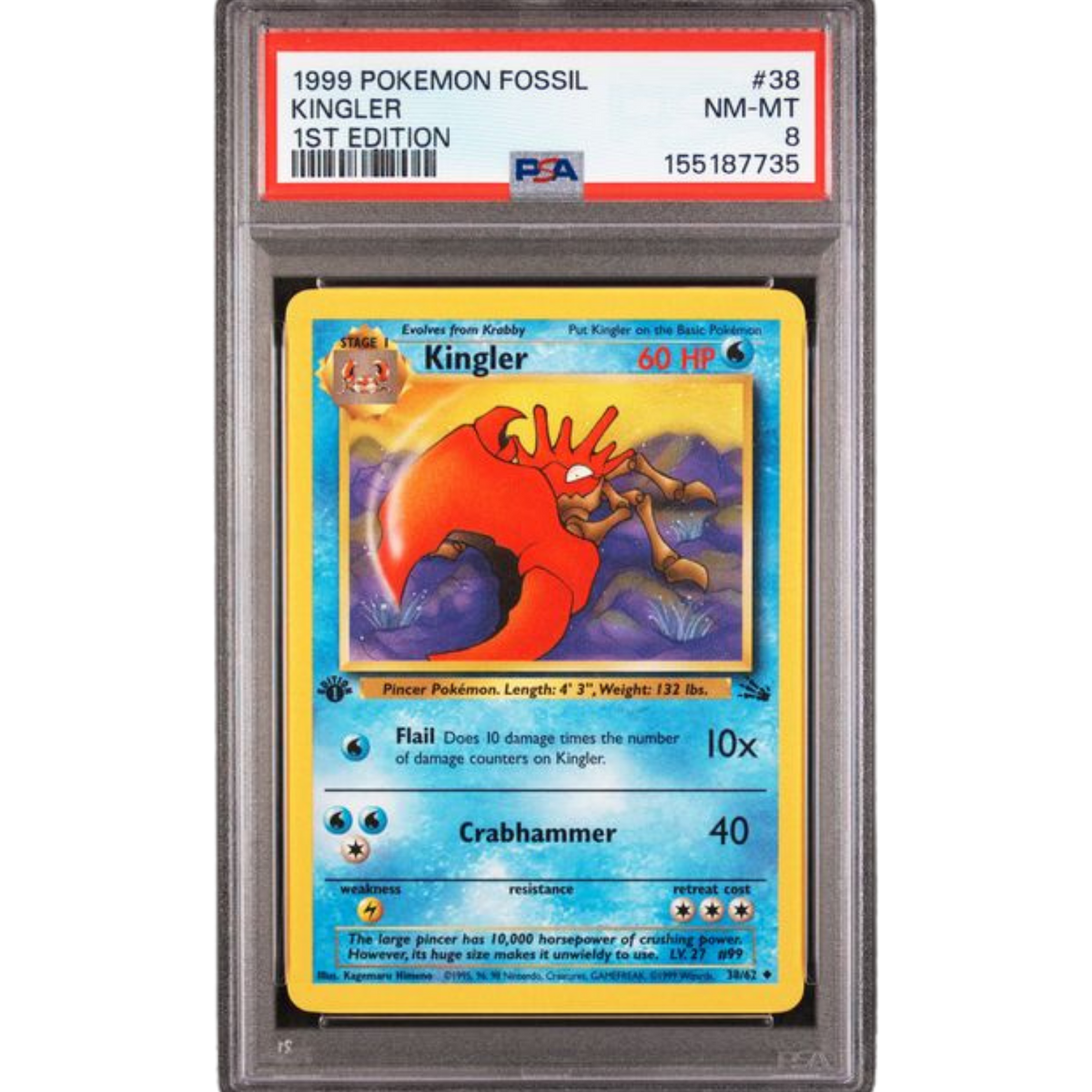 (FOS) Kingler 1st Edition #38 PSA 8 NM-Mint