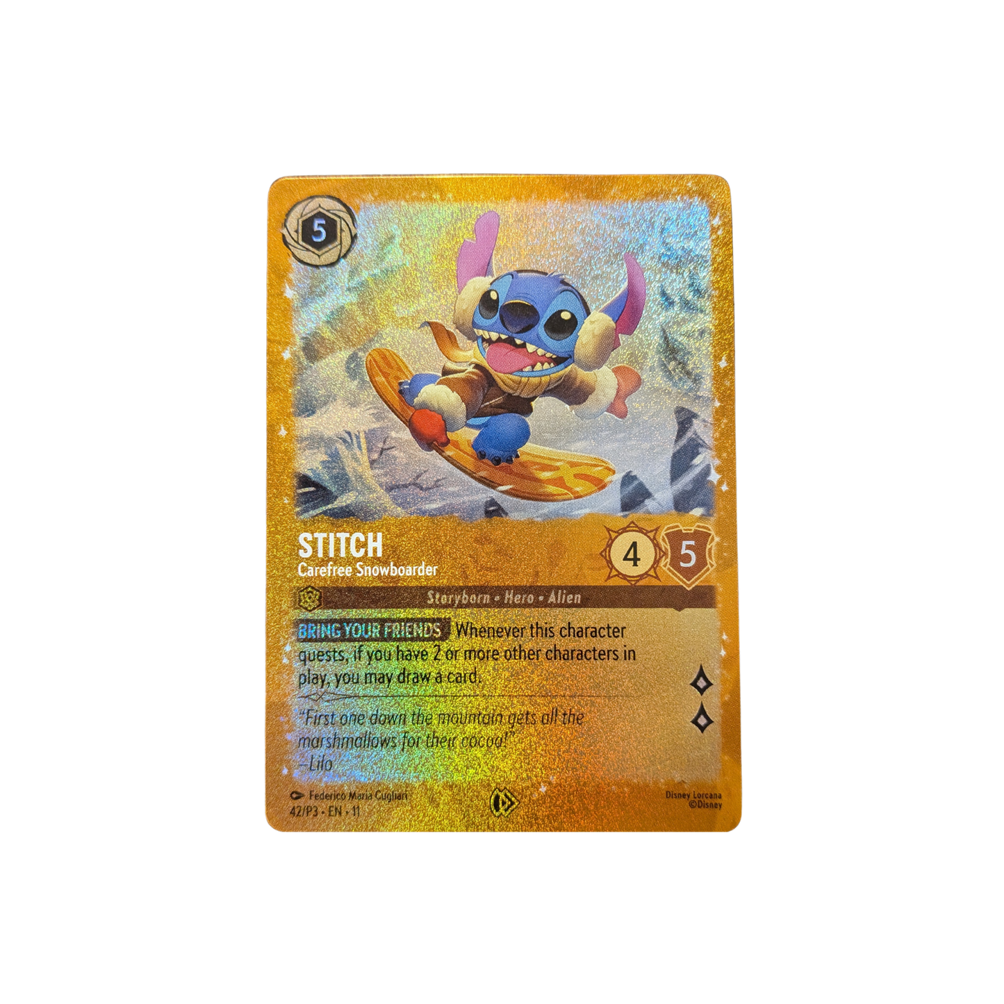 Stitch Carefree Snowboarder Promo #42/P3 NM