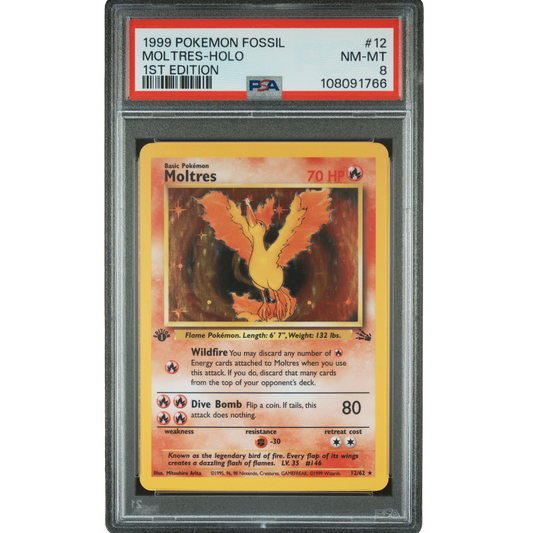 (FOS) Moltres Holofoil 1st Edition #012 PSA 8 NM-MT