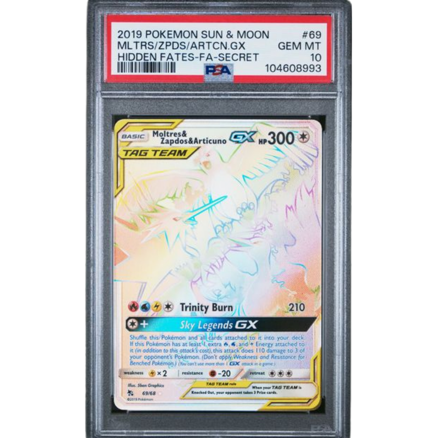(HIF) Moltres & Zapdos & Articuno GX #69 PSA 10 Gem Mint