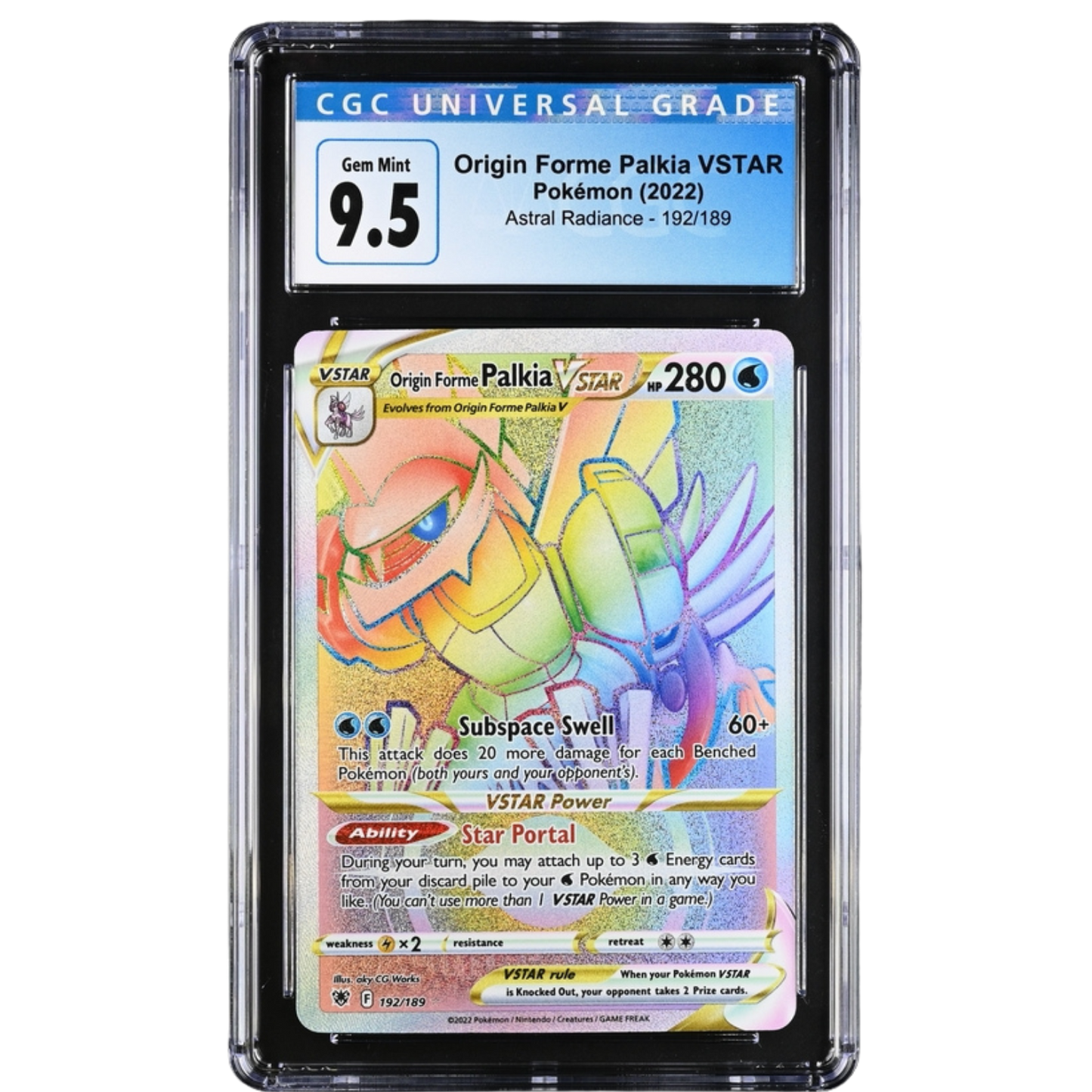 (SWSH10) Origin Forme Palkia VSTAR #192 CGC 9.5 Gem Mint
