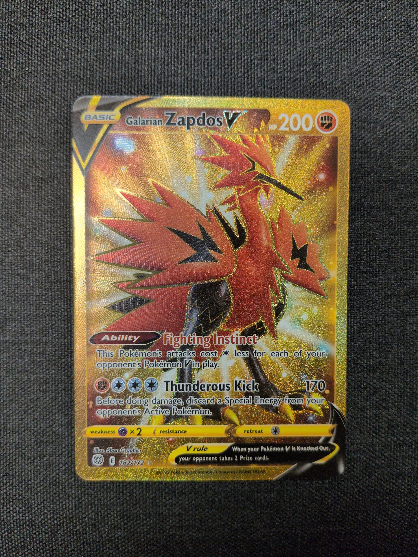 (SWSH09) Galarian Zapdos V #182 NM