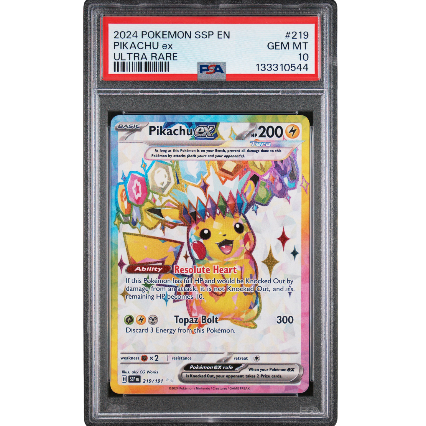(SSP) Pikachu EX UR #219 PSA 10 Gem Mint