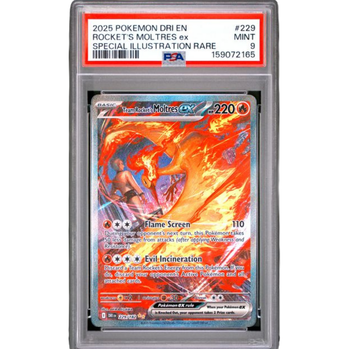 (DRI) Rocket's Moltres ex #229 PSA 9 Mint