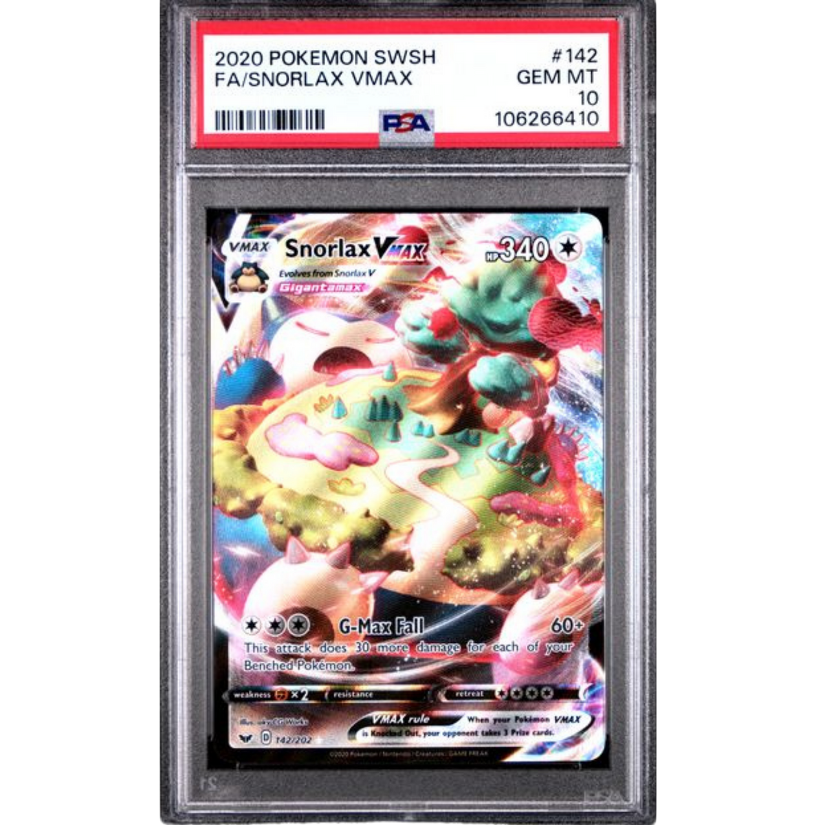 (SWSH01) Snorlax VMAX Full Art #142 PSA 10 Gem Mint