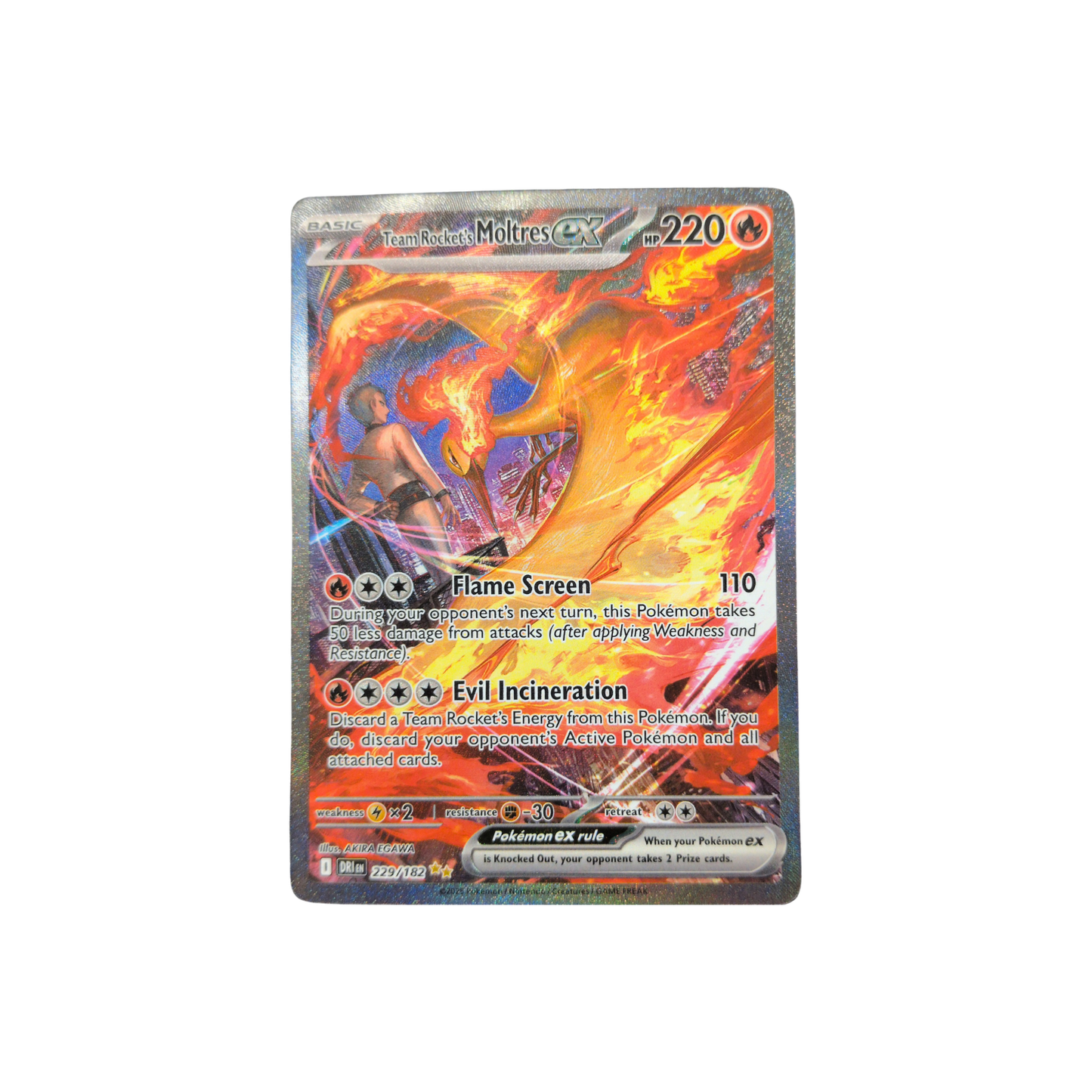 (DRI) Team Rocket's Moltres EX #229/182 NM