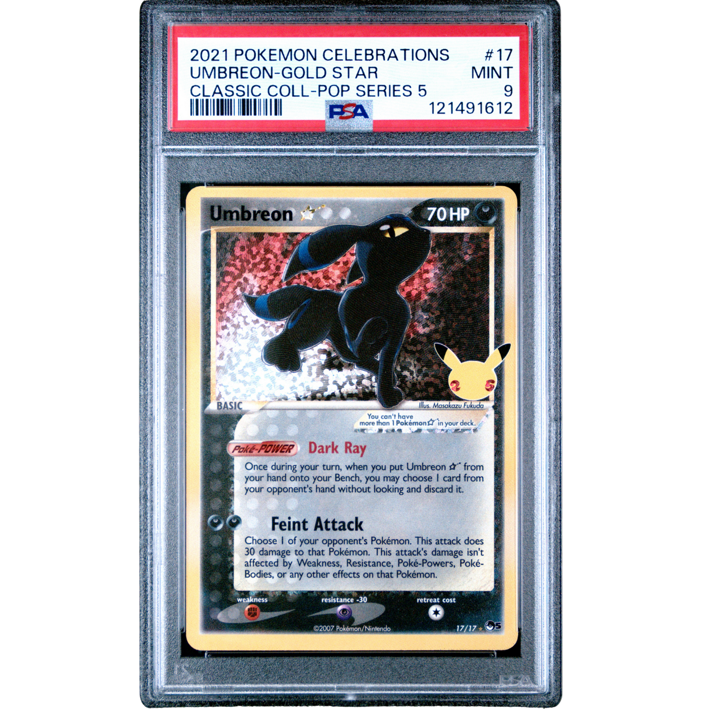(CCC) Umbreon Gold Star #017 PSA 9 Mint