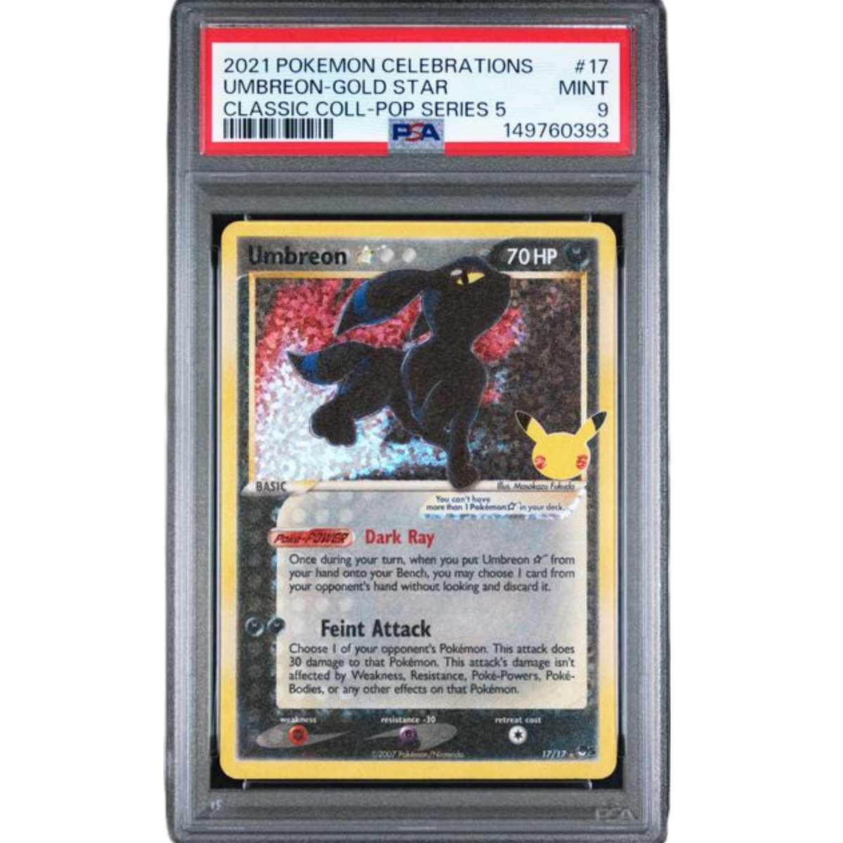 (CCC) Umbreon Gold Star #017 PSA 9 Mint