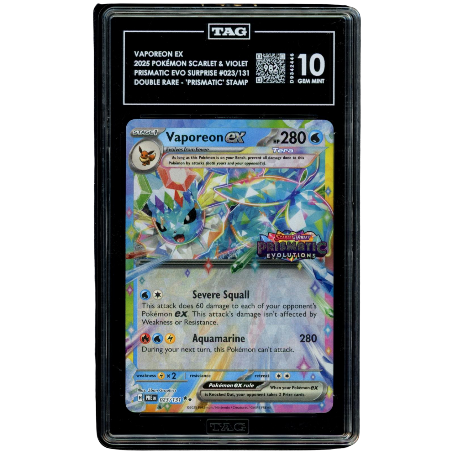 (PRE) Vaporeon EX Stamped #023 TAG 10 Gem Mint
