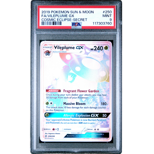 (CE) Vileplume GX #250 PSA 9 Mint